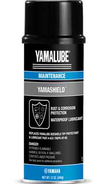 A can of Yamalube Yamashield Rust & Corrosion Protection.