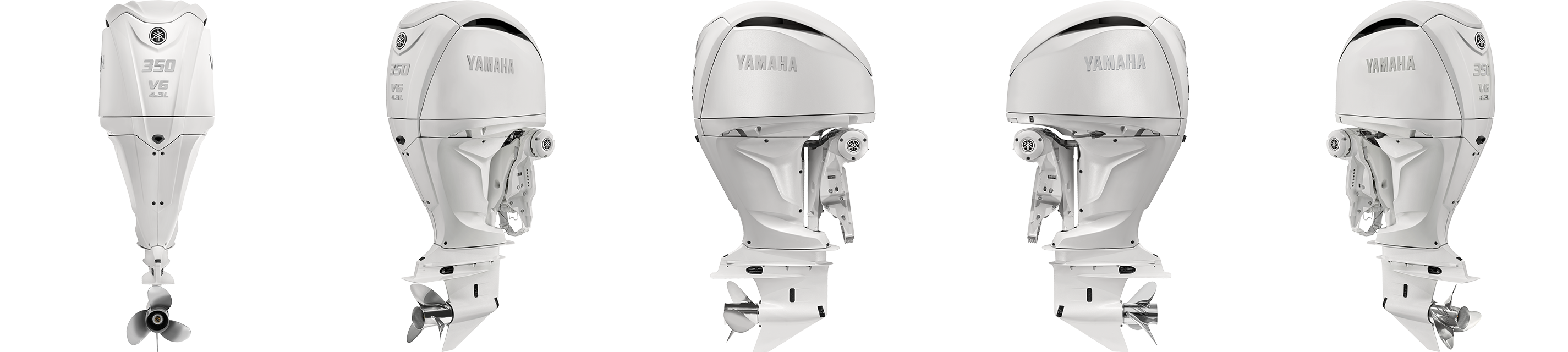 360 view of Yamaha F340 V6 Outboard.